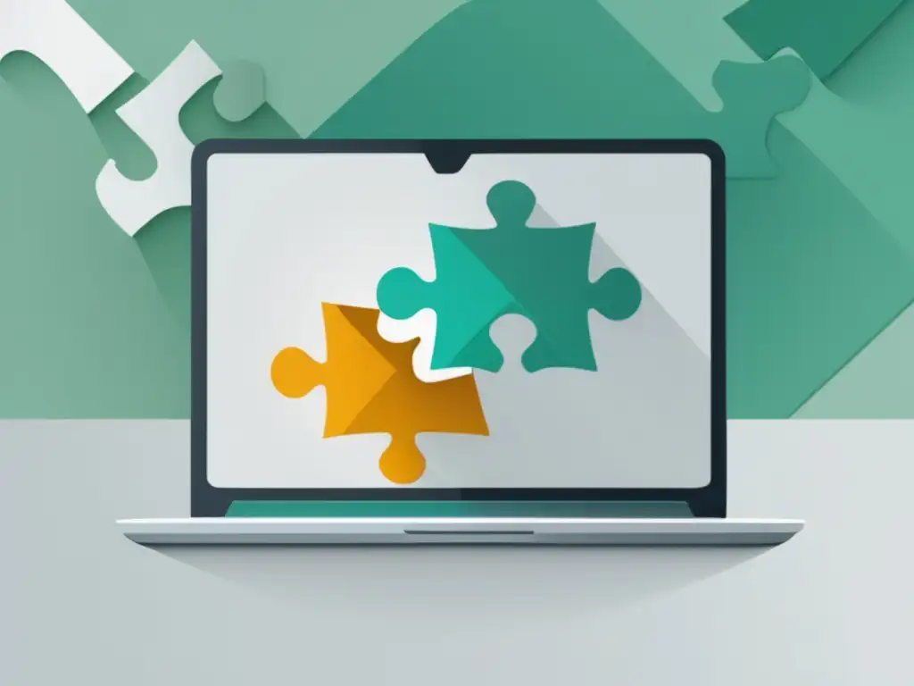 Conexión de marca y afiliado Laptop moderno con diseño limpio representando los conceptos básicos del marketing de afiliados