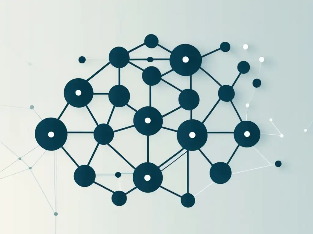 Red de análisis y optimización de datos Herramientas de analítica web para marketing de afiliados: imagen moderna y minimalista que representa la optimización y análisis de datos