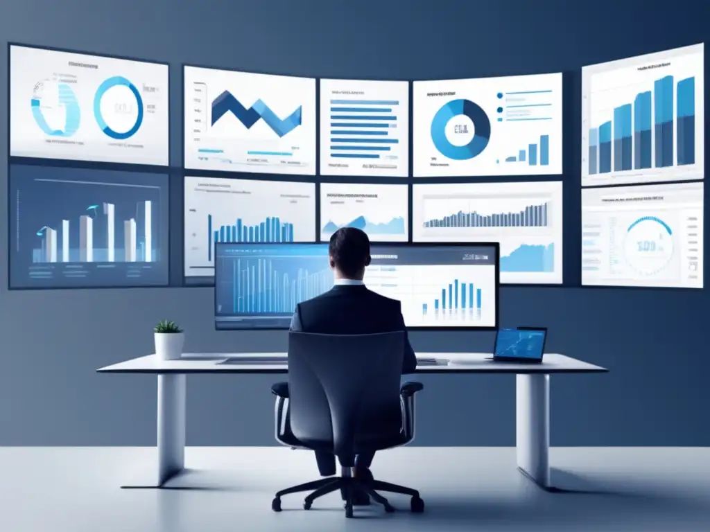Análisis de datos en entorno profesional Persona analizando datos de marketing de afiliados