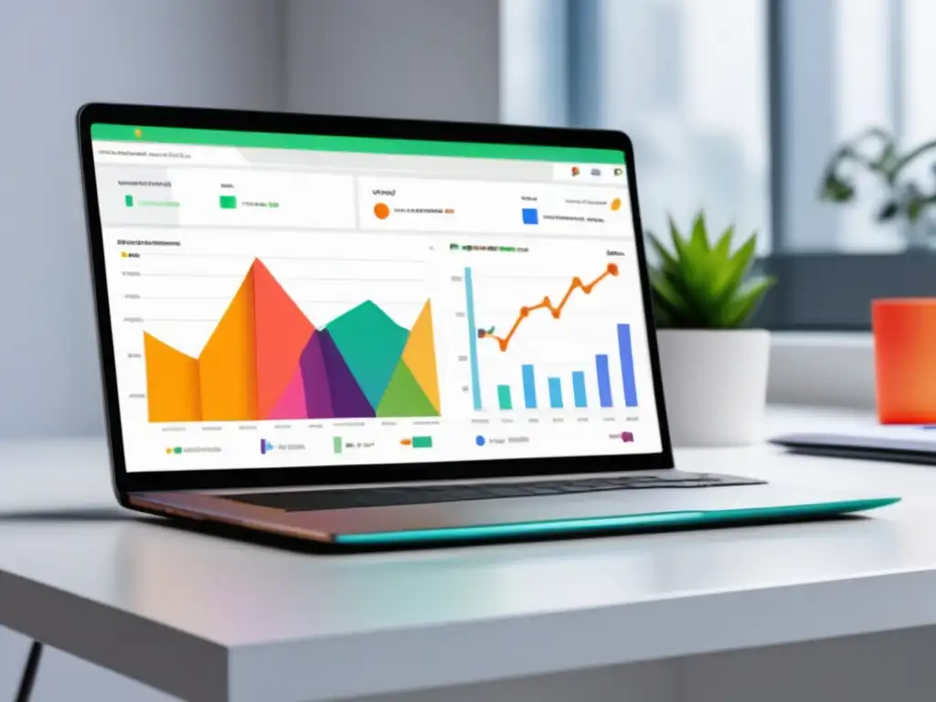 Herramientas de análisis de marketing eficientes Laptop con herramientas de análisis de marketing