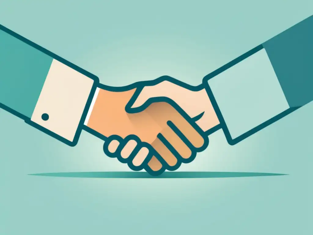 Apretón de manos en marketing de afiliados Estrategias éticas de marketing de afiliados: Handshake simbolizando confianza y colaboración