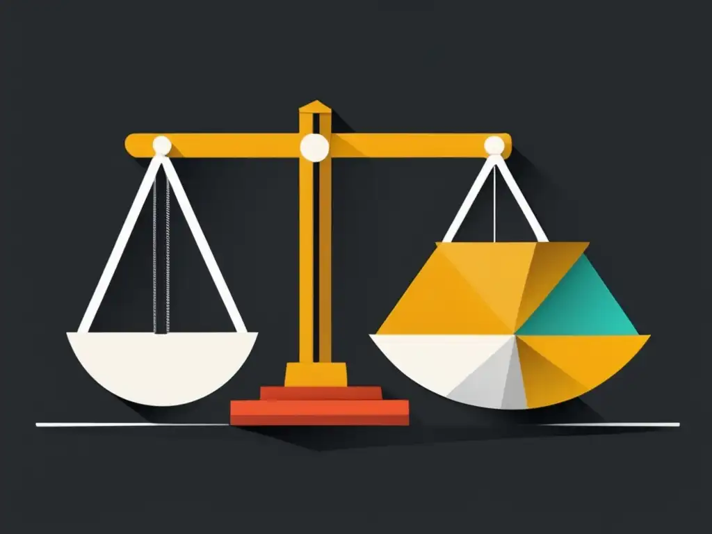 Equilibrio entre legalidad y marketing Ilustración minimalista y moderna: reglas y marketing de afiliados, equilibrio entre legalidad y estrategias exitosas