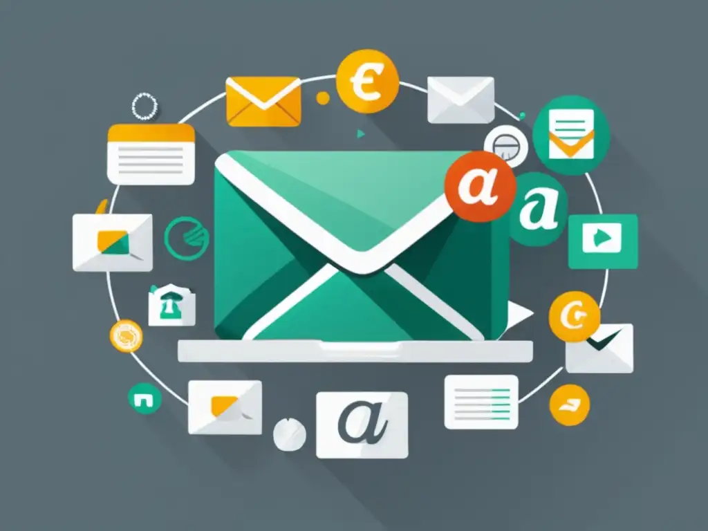 Representación moderna y minimalista de las ventajas del email marketing en el marketing de afiliados