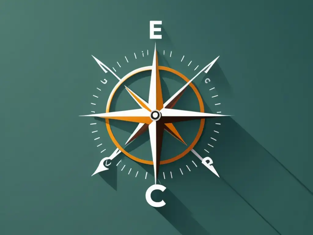 Brújula ética en 8K Compás ético en marketing de afiliados: 8k visualización minimalista, elegante y profesional