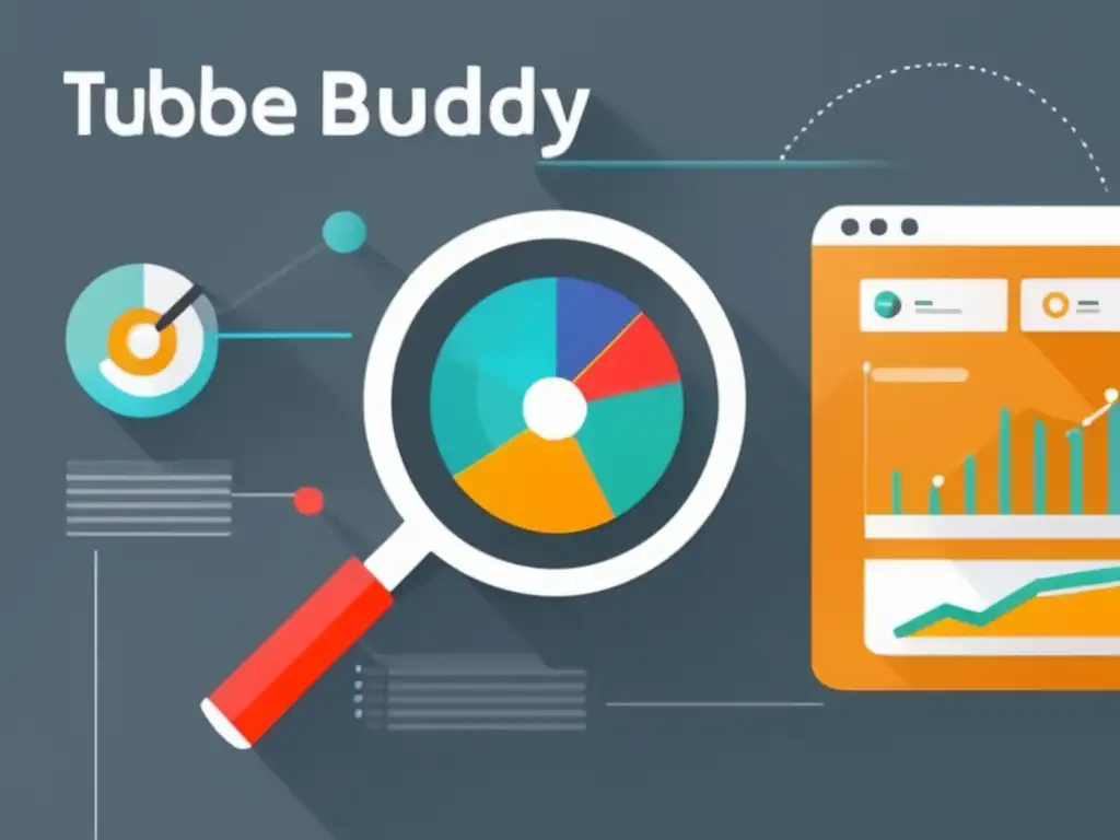 Herramientas de TubeBuddy: búsqueda, análisis y optimización Imagen moderna de TubeBuddy con herramientas de investigación de palabras clave, análisis y optimización