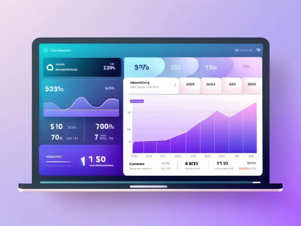 Dashboard moderno y elegante Panel de control moderno con métricas clave para mejorar conversiones en marketing de afiliados