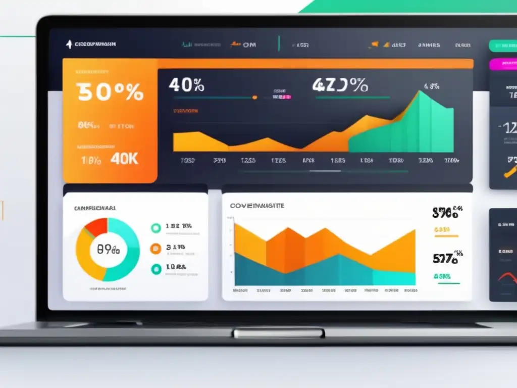 Dashboard moderno para análisis de conversiones en marketing de afiliados Dashboard 8k para mejorar conversión en marketing de afiliados