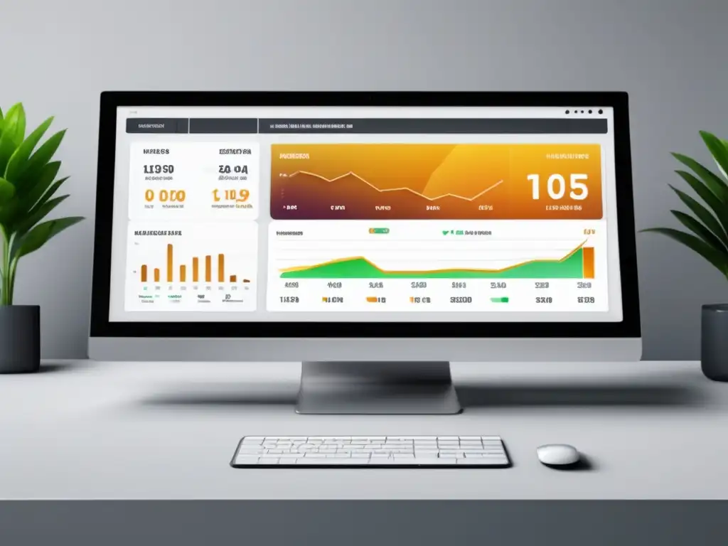 Dashboard de datos en alta resolución Panel de control digital 8k con métricas y análisis de datos en marketing de afiliados