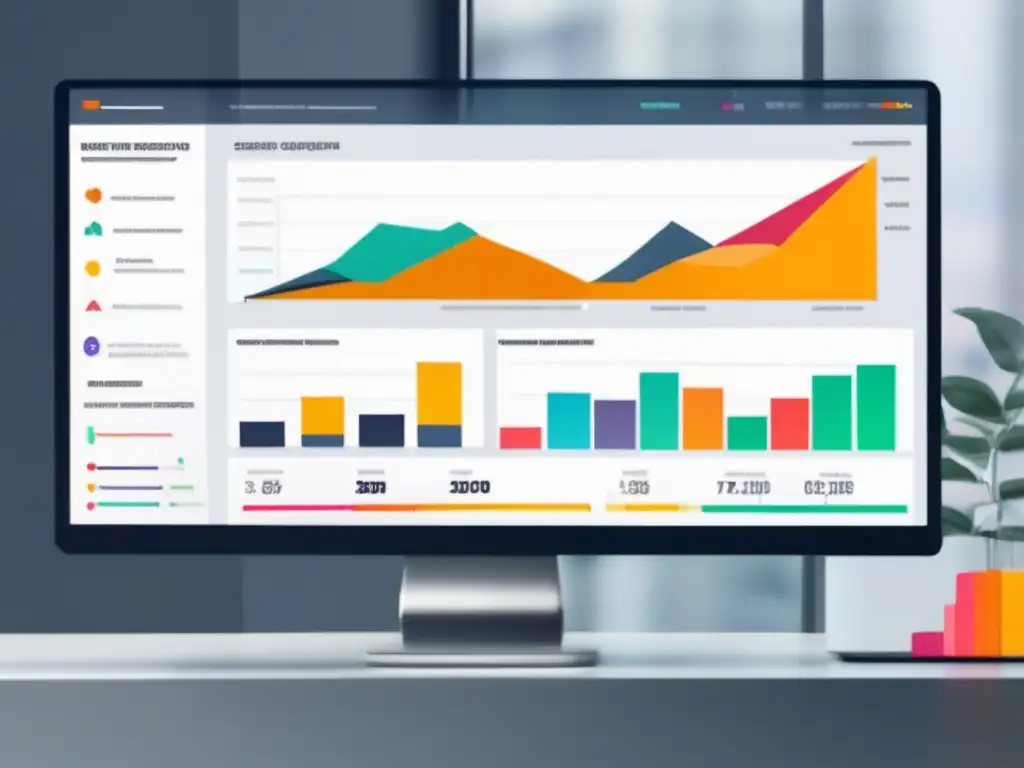 Dashboard de análisis de datos y métricas Herramientas de marketing de contenidos para afiliados en un moderno dashboard digital con gráficos y métricas