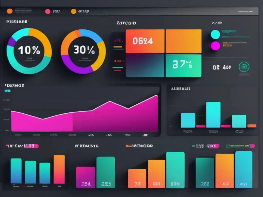 Dashboard de datos: Eficiencia en marketing de afiliados Dashboard digital con métricas clave para marketing de afiliados