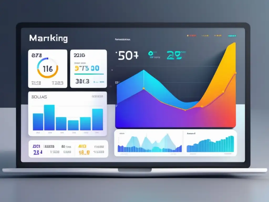 Panel de control digital moderno y elegante con métricas y análisis Dashboard digital con métricas clave para maximizar ingresos en marketing de afiliados