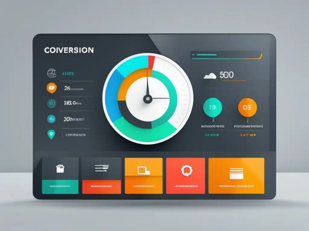 Panel de herramientas de optimización de conversiones Dashboard con herramientas de optimización de conversiones para el marketing de afiliados