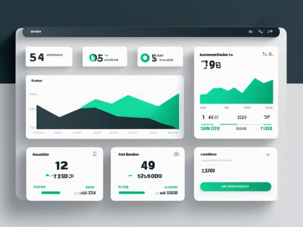 Dashboard de análisis web minimalist Gráfico minimalista de un dashboard de análisis SEO con datos detallados - Estrategias de SEO para aumentar la autoridad de un sitio de afiliados