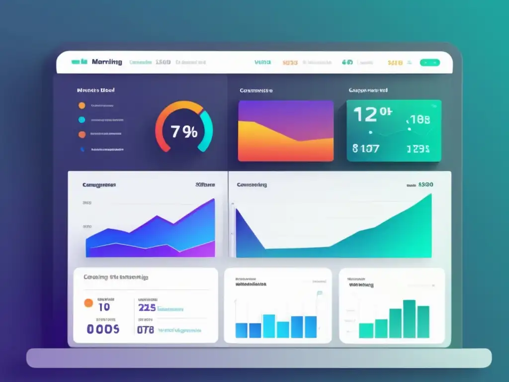 Dashboard de marketing digital: datos y métricas Dashboard moderno y minimalista de marketing de afiliados