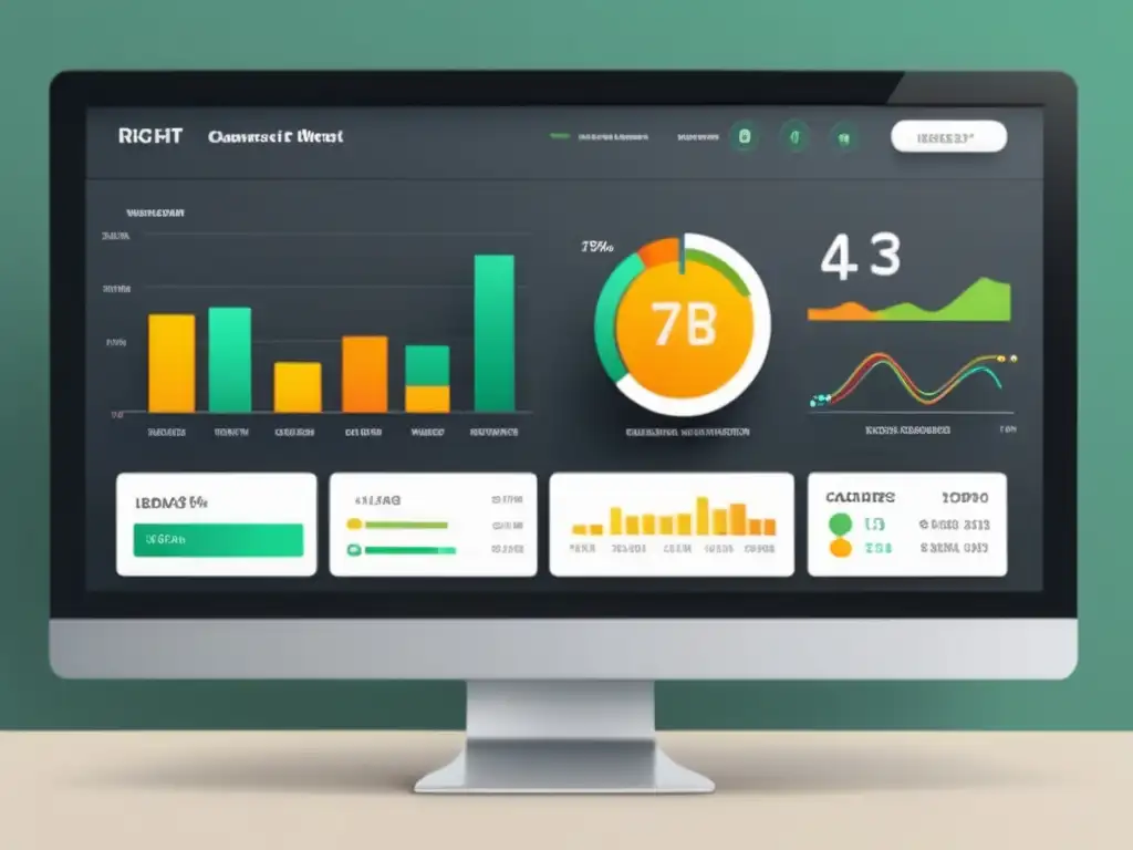 Dashboard de datos y métricas moderno Dashboard con métricas y visualizaciones de datos para mejorar la tasa de conversión en marketing de afiliados