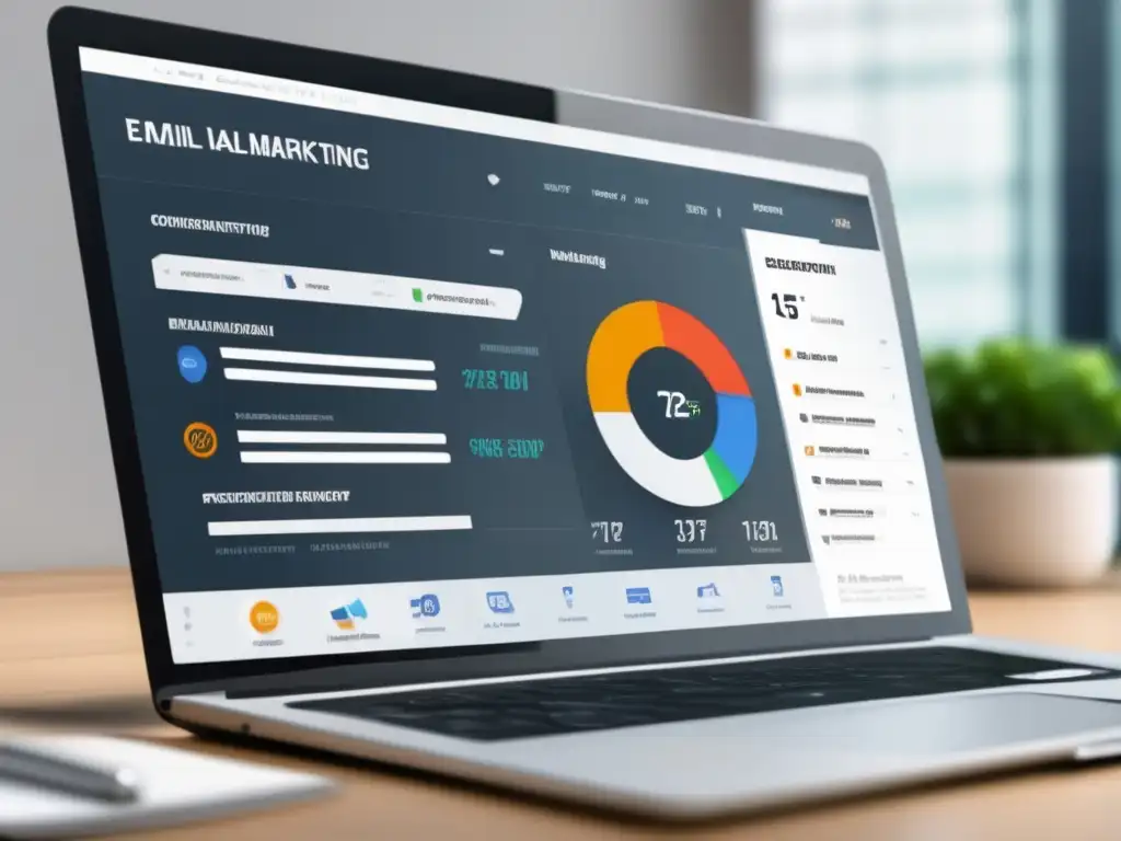 Panel de control de email marketing Herramientas de afiliados para mejorar la estrategia de email marketing en una moderna y elegante pantalla