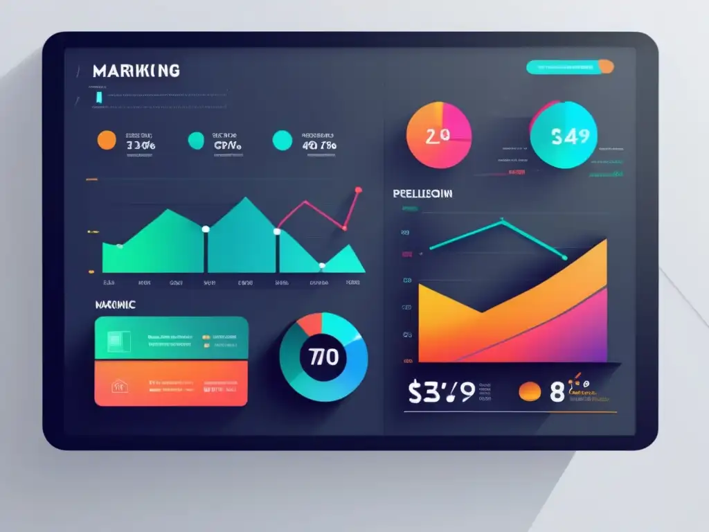 Dashboard de métricas de marketing de afiliados Dashboard digital con métricas clave para mejorar conversiones en marketing de afiliados