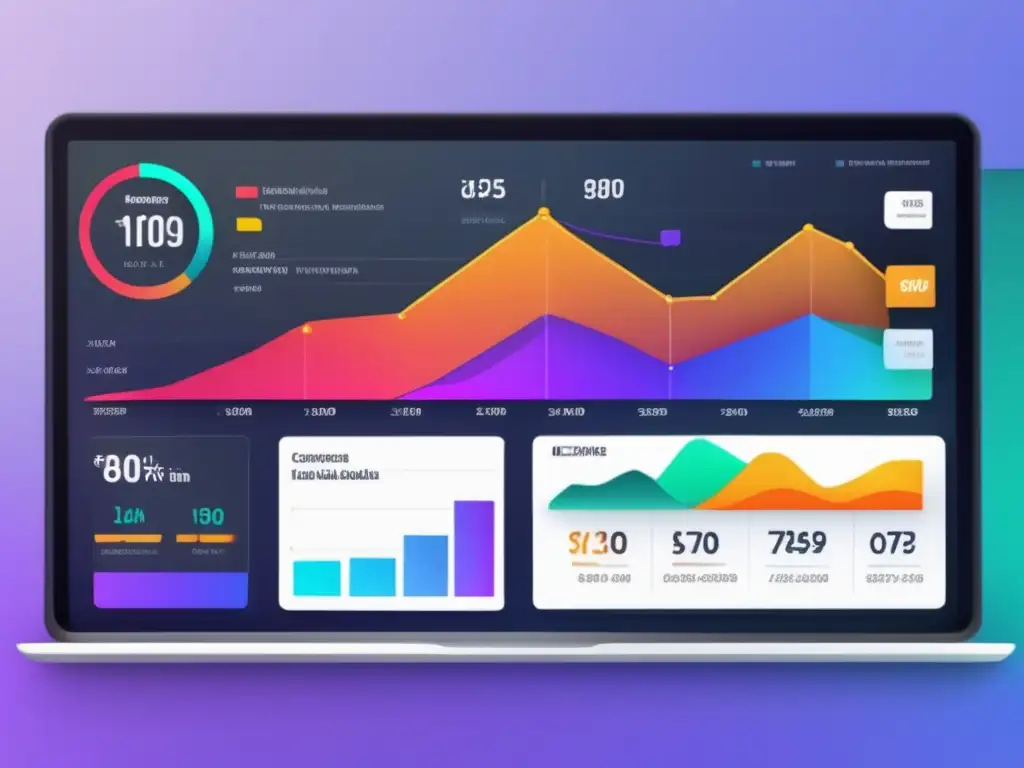 Panel de control de marketing optimizado Dashboard 8K con métricas clave de marketing y seguimiento de ventas de afiliados