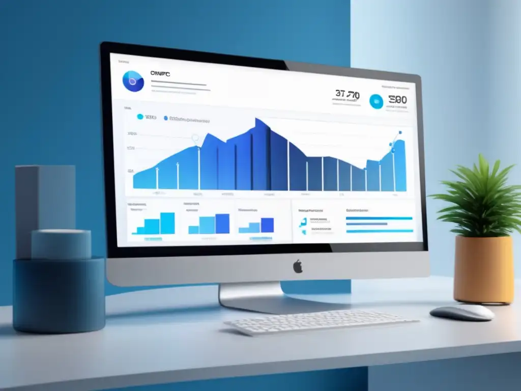 Monitor moderno con dashboard de PPC en marketing de afiliados