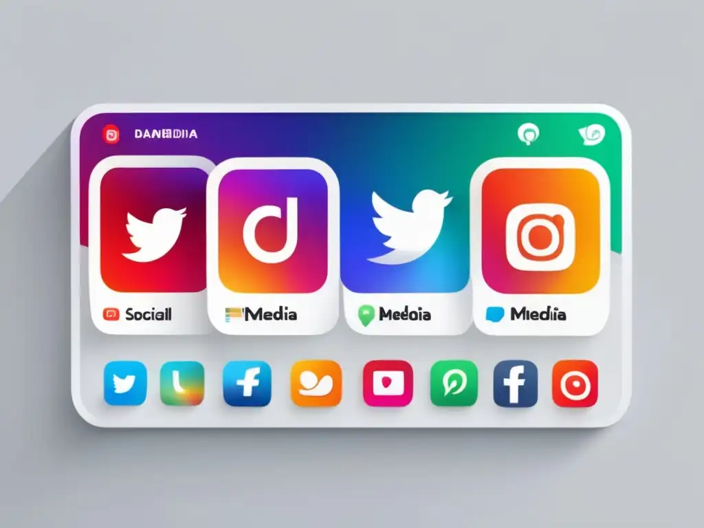 Panel de redes sociales minimalista Tablero de redes sociales ultradetallado 8k con diseño minimalista y moderno