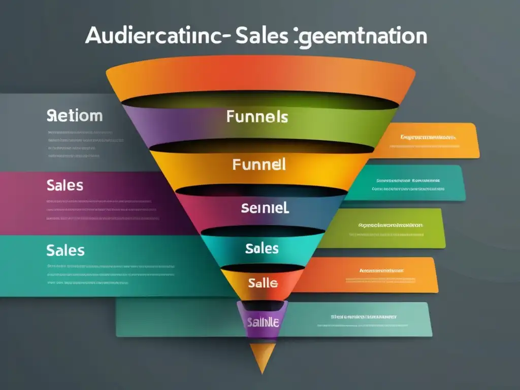 Funnel de segmentación y ventas personalizadas Diagrama de embudo minimalista y moderno para segmentación de audiencia y estrategias de marketing de afiliados