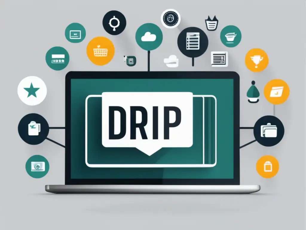 Oportunidad de ingresos con el programa de afiliados Drip Ventajas del programa de afiliados de Drip: imagen moderna y elegante que resalta altas comisiones, fácil integración y materiales promocionales