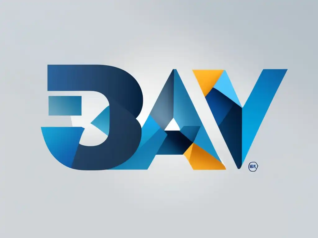 Logo minimalista de eBay, conectividad e innovación Logo innovador de eBay en blanco y azul, representando los programas de afiliados