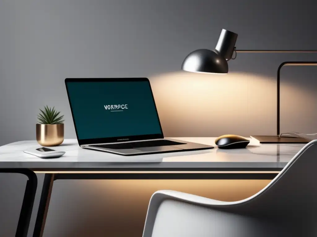 Espacio de trabajo moderno y elegante Espacio de trabajo moderno con diseño minimalista y herramientas de diseño para marketing de afiliados