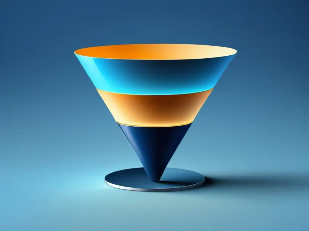 Funnel de conversión en azul con diseño moderno y minimalista Conversión exitosa en marketing de afiliados: casos de éxito en optimización de conversiones