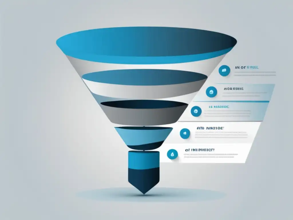 Representación gráfica minimalista y moderna de un embudo de marketing