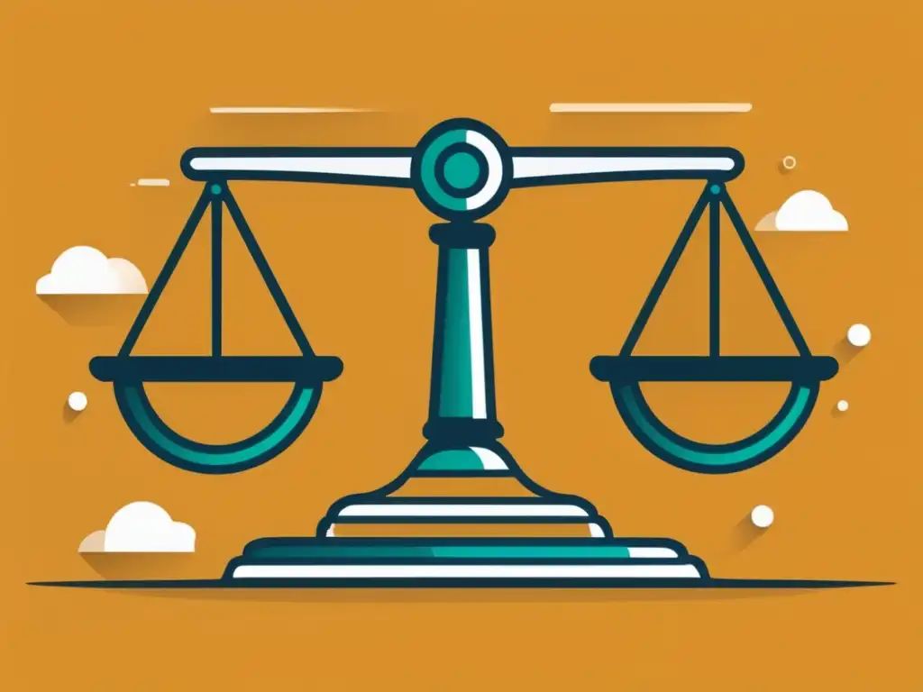 Ética y legislación en marketing de afiliados Imagen: Escala equilibrada que simboliza la importancia de normas éticas y legislaciones en el marketing de afiliados