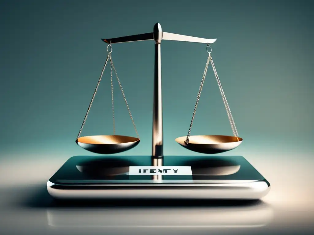 Ética en marketing de afiliados Escala equilibrada que simboliza principios éticos del marketing de afiliados