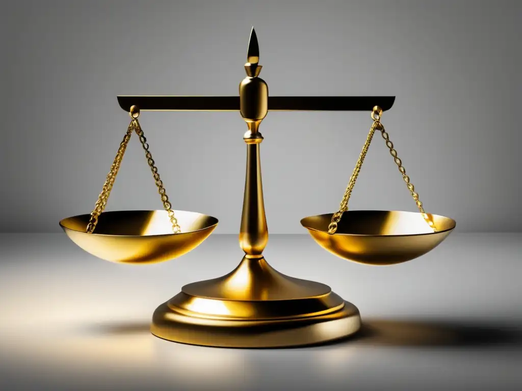 Equilibrio ético en marketing de afiliados Balanza dorada que simboliza el cumplimiento de las reglas legales del marketing de afiliados