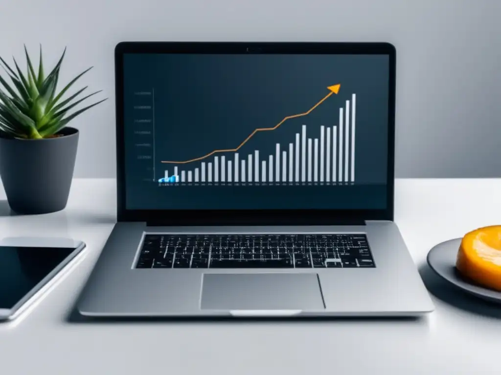 Laptop en escritorio minimalista Laptop en escritorio minimalista: Conceptos básicos del marketing de afiliados
