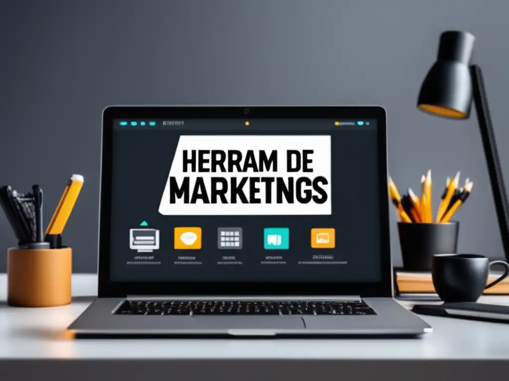 Herramientas de Marketing de Afiliados Escritorio minimalista con herramientas de marketing de afiliados