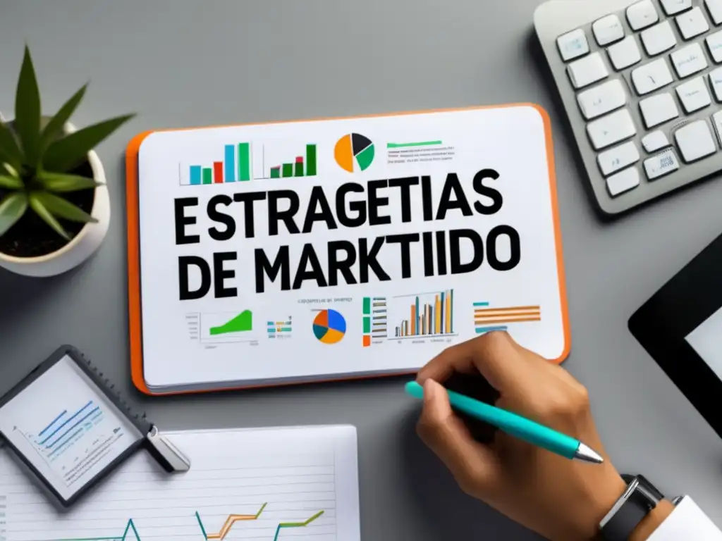 Escritorio moderno con herramientas de análisis web Escritorio blanco con herramientas de análisis web y
