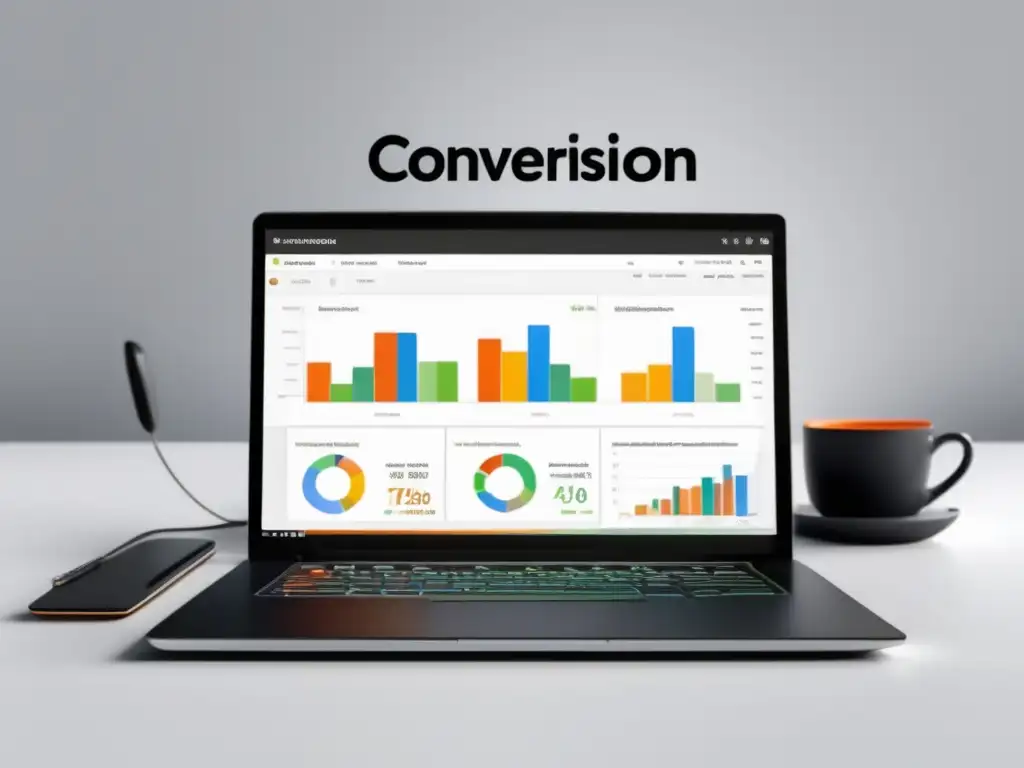 Espacio de trabajo digital moderno y minimalista Escritorio digital elegante y moderno con herramientas para optimizar las conversiones en marketing de afiliados