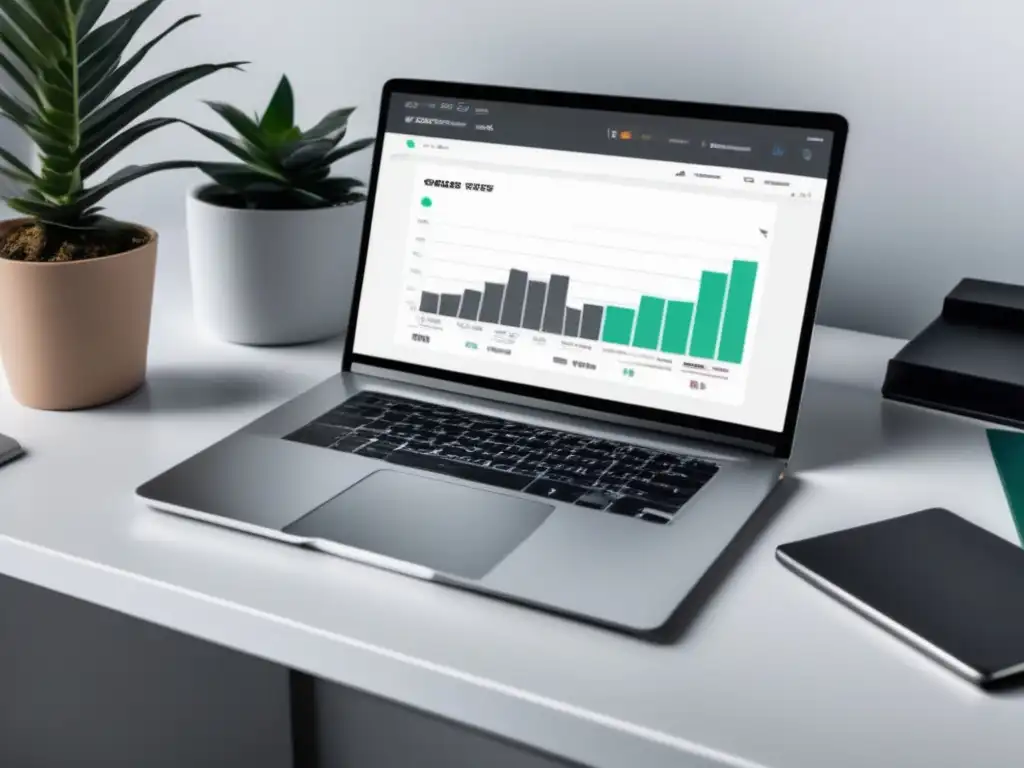 Oficina minimalista con éxito en marketing de afiliados Ejemplos de éxito con marketing de afiliados