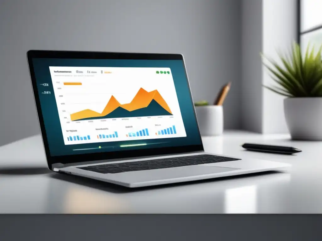 Laptop y escritorio minimalista Estudio de caso de marketing de afiliados impresionante