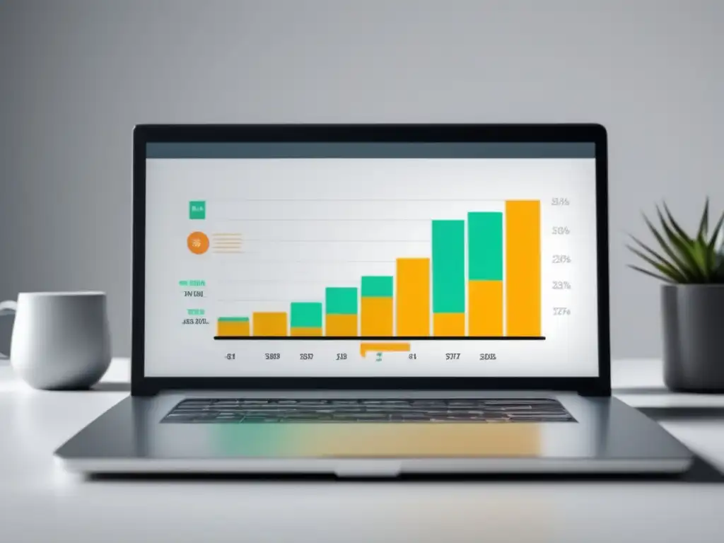 Generando ingresos pasivos con afiliación Imagen: Laptop en un escritorio blanco con gráfico de ingresos pasivos y conceptos básicos del marketing de afiliados
