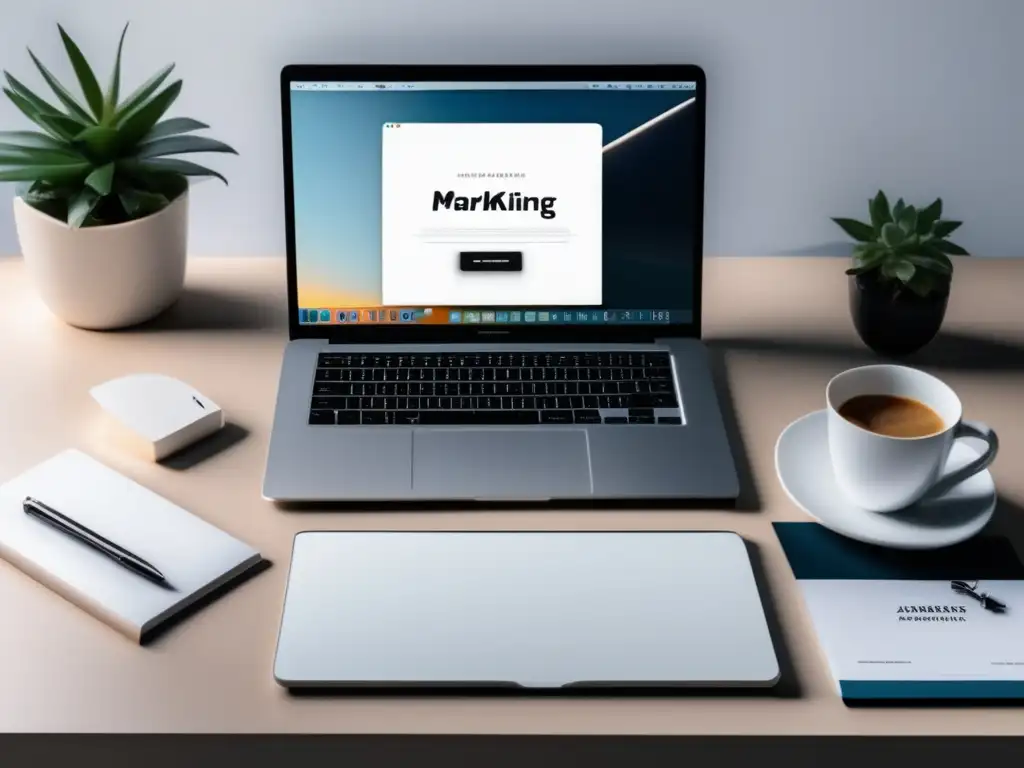 Espacio de trabajo minimalista y elegante Espacio de trabajo minimalista y elegante con estrategias de marketing de afiliados para principiantes