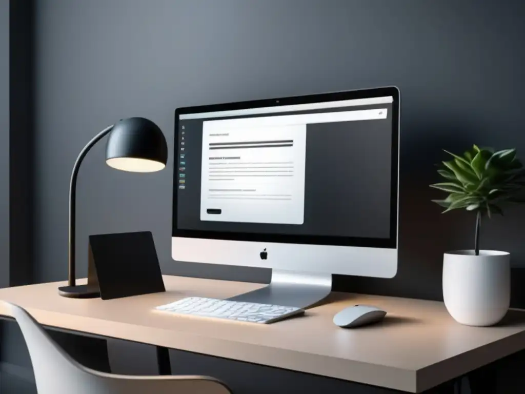 Espacio minimalista para email marketing Espacio de trabajo minimalista para afiliados con herramientas de Email Marketing