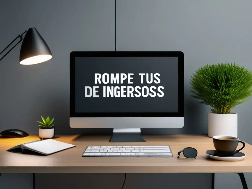 Escritorio minimalista para marketing de afiliados Imagen: Escritorio minimalista para estrategias avanzadas de marketing de afiliados