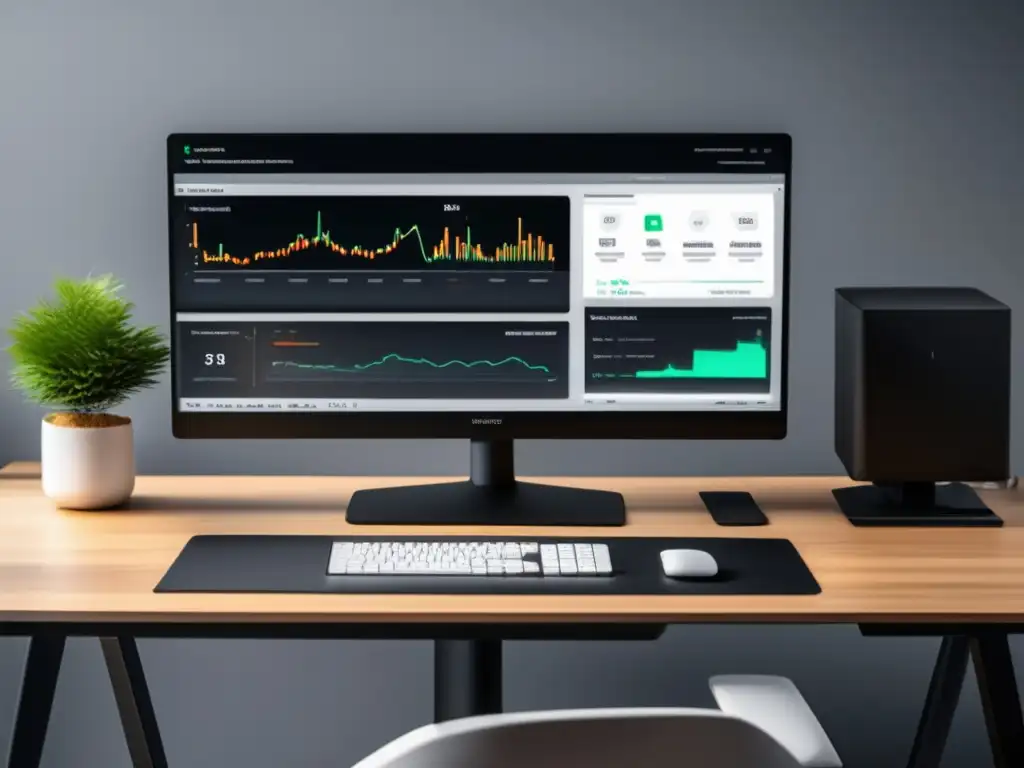 Escritorio minimalista de SEO 8k Escritorio minimalista con herramientas de SEO para aumentar ventas en marketing de afiliados