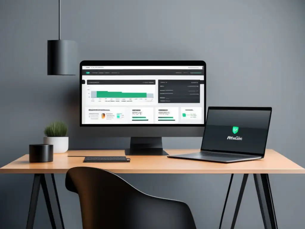 Espacio de trabajo eficiente para marketing de afiliados Espacio de trabajo minimalista para herramientas de marketing de afiliados