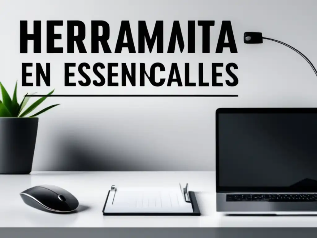 Espacio de trabajo para marketing de afiliados Imagen: Espacio de trabajo minimalista para marketing de afiliados con herramientas para aumentar ganancias