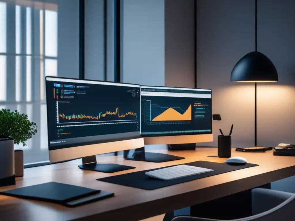 Espacio de trabajo SEO profesional Espacio de trabajo moderno con herramientas de SEO para afiliados