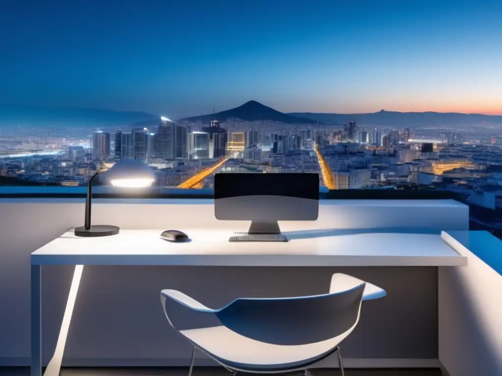 Espacio de trabajo moderno y minimalista Estrategias SEO onpage para marketing de afiliados en una oficina moderna