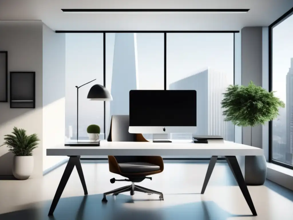 Espacio de oficina moderno y profesional Espacio de oficina minimalista, iluminado y profesional