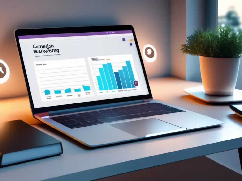 Imagen de escritorio minimalista con estrategias de email marketing en el marketing de afiliados